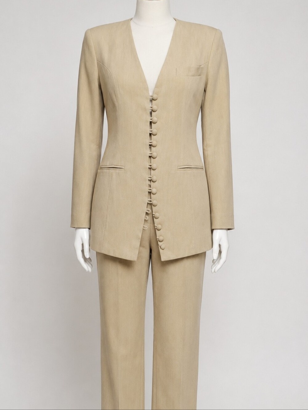 Vintage Beige HighwIsted Pant Suit